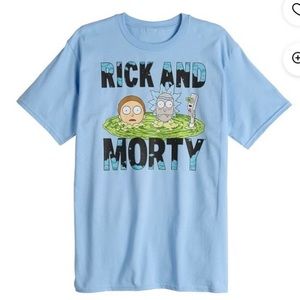 NWT Rick and Morty T-shirt Adult Swim Ripple Junction Blue Tee Large Unisex L